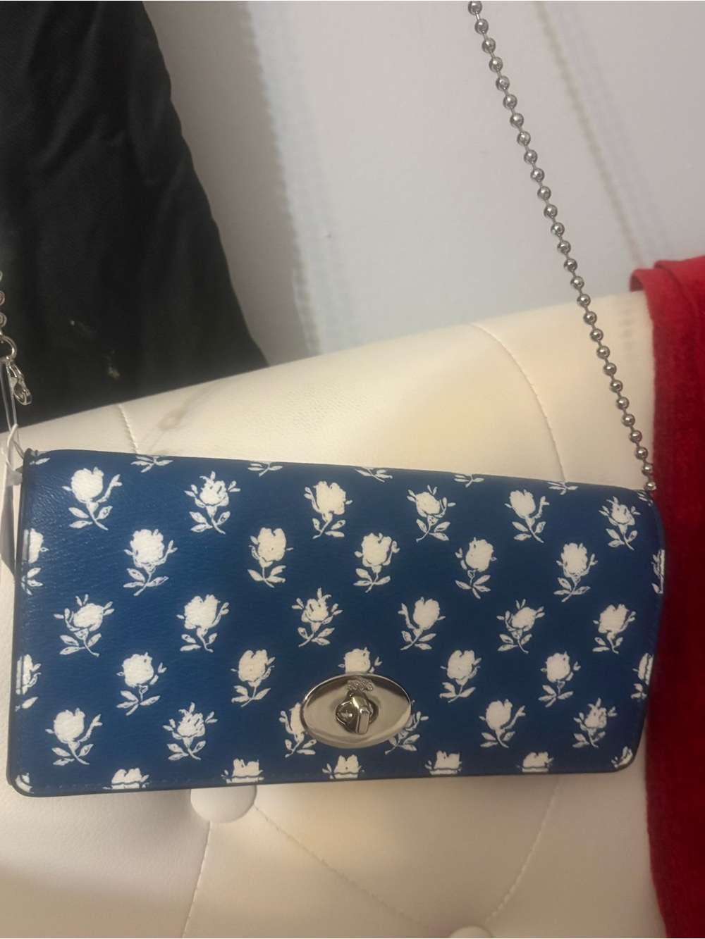Coach Floral Crossbody Bag with Silver Turn-lock Creed: B1580-F53157 NWT